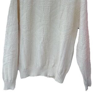Vintage 90s Cream White Jantzen Knit Sweater Men’s Size L USA Made